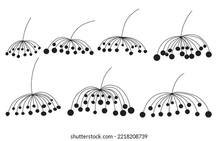 Hand draw elements with berry in doodle style for Christmas illustration. Vector illustration.