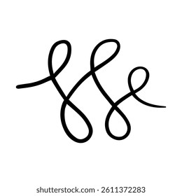 Hand draw elements icon vector. Hand drawn ribbon illustration sign. Scribble symbol or logo.
