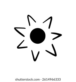 Hand draw elements icon vector. Sun hand draw illustration sign. sunrise or sunset symbol or logo.