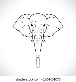Icono de la línea del elefante. Ilustración del vector