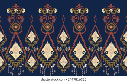 Hand draw Ethnic abstract background. Seamless pattern in tribal, folk embroidery, and Mexican style. Aztec geometric art ornament print.great for textiles, banners, wallpapers, wrapping vector.