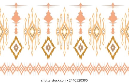 Hand draw Ethnic abstract ikat art. Seamless pattern in tribal, folk embroidery, and Mexican style. Aztec .geometric art ornament print.great for textiles, banners, wallpapers, wrapping vector design.