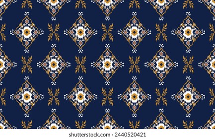 Hand draw Ethnic pattern. Kerchief Pattern. Silk neck scarf. Bandana Print. Head Scarf. Floral vintage style.great for textiles, banners, wallpapers, wrapping vector design.