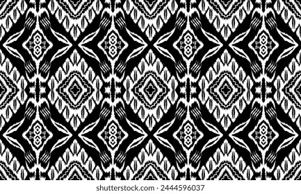 Dibujo a mano de Vector étnico chevron patrón de fondo Patrón tradicional en la tela en Indonesia y otros países asiáticos. Ideal para textiles, Anuncios, Fondos de pantalla, Vector de envoltura.