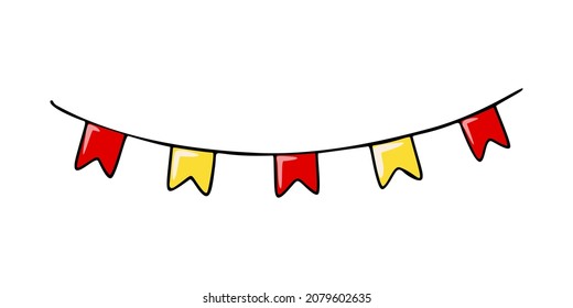 Hand draw flag garland. Vector illustration