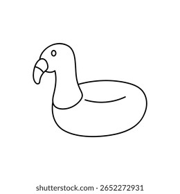 hand draw flamingo inflatable outline illustration