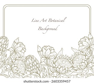 Hand draw Floral border Spring seamless horizontal background with minimal pattern in line art style. Vector illustration.