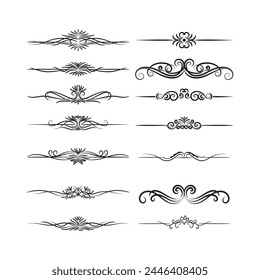 Hand draw floral decoration elements, Floral ornaments, and floral elements