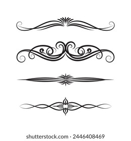 Hand draw floral decoration elements, Floral ornaments, and floral elements