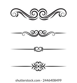Hand draw floral decoration elements, Floral ornaments, and floral elements