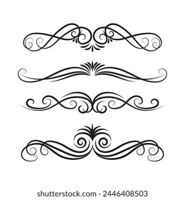 Dibujo a mano Elementos de decoración floral, adornos florales y Elementos florales