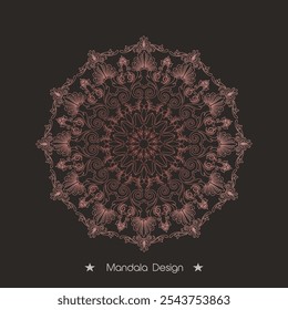 Desenho de mão Floral Mandala colorir livro Design de página Premium Vetor e ilustração, Vetor abstrato padrão mandala
