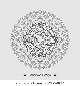 Hand draw Floral Mandala coloring book Page Design Premium Vector And Illustration, Vector abstract mandala pattern

