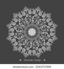 Hand draw Floral Mandala coloring book Page Design And Illustration, Vector abstract mandala pattern
