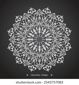 Desenho de mão Floral Mandala colorir livro Design de página e ilustração, Vetor abstrato padrão de mandala