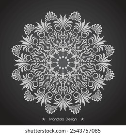 Desenho de mão Floral Mandala colorir livro Design de página e ilustração, Vetor abstrato padrão de mandala