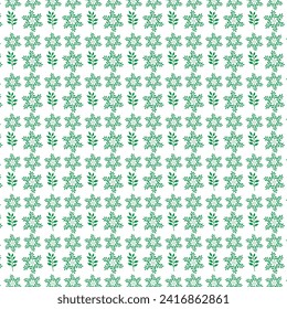 dibujo a mano patrón floral sin soldadura de hojas verdes Diseño vectorial de primavera en fondo blanco