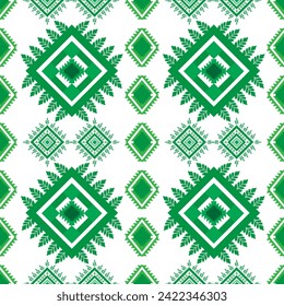 dibujo a mano patrón de hojas verdes sin costura estilo de primavera Vector Diseño sobre fondo blanco, Cortina, alfombra, papel tapiz, ropa, envoltura