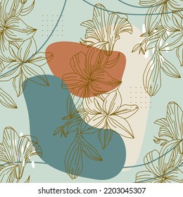 hand draw flower abstract background collections