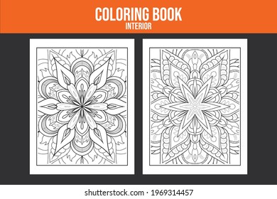 Hand draw flower art page vector bundle. Adult coloring page for print