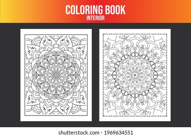 Hand draw flower coloring page. Book interior for print art page

