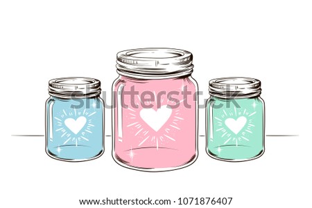 Hand Draw  flower Jar