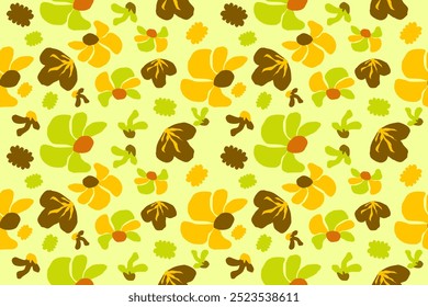Hand draw Flower seamless pattern repeat design pattern for textile Abstract flower