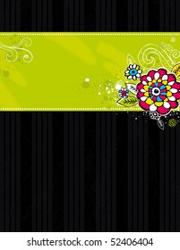 hand draw  flowers on  black background