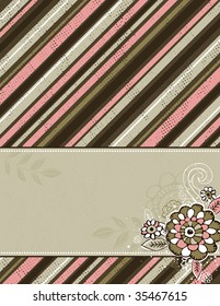 hand draw  flowers on brown grunge  background