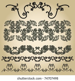 Hand draw flowers ornaments