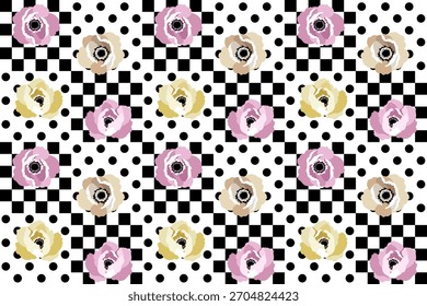 Dibuja a mano el patrón de flores. Diseño de patrón abstracto sin fisuras en Vector
