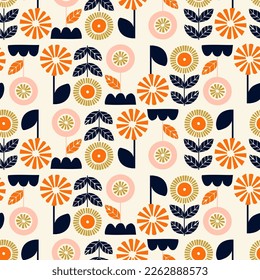 Hand draw Flowers Pattern Village Ornament Floral Creative