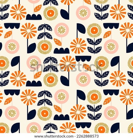 Hand draw Flowers Pattern Village Ornament Floral Creative