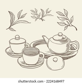 hand draw food background element set vector illustration