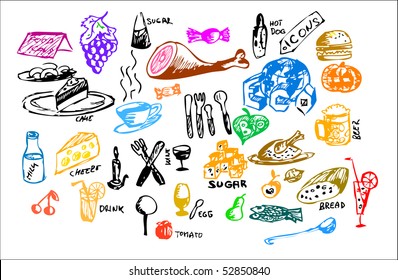 hand draw food theme