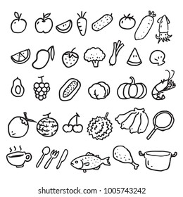 hand draw food, vector