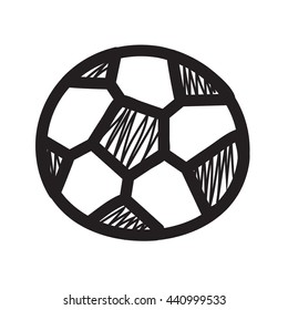 Hand draw football ball isolated illustration on white background