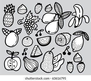 hand draw fruit