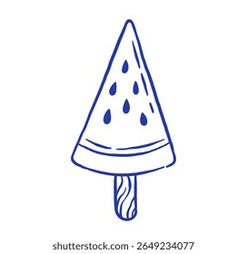 Hand draw fruit icecream vector illustration. Doodle sketch popsicle frozen ice icon