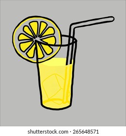 Hand draw of fruit juice and smoothie drink illustration on background