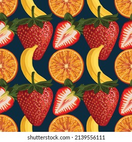 hand draw fruits seamless background pattern