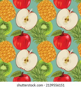 hand draw fruits seamless background pattern