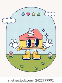 Hand draw Funny Retro vintage old trendy cartoon character mascot Contemporary illustration Doodle Comic collection