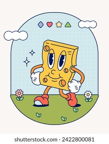 Hand draw Funny Retro vintage old trendy cartoon character mascot Contemporary illustration Doodle Comic collection