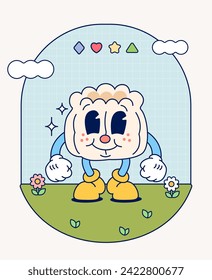 Hand draw Funny Retro vintage old trendy cartoon character mascot Contemporary illustration Doodle Comic collection