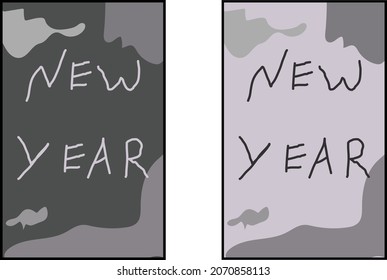 hand draw geometric shapes design happy new year.