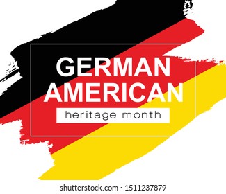 Hand draw German American heritage flag in vector format. German flage for poster. Remember history symbol background. Concept design. Vector Illustration