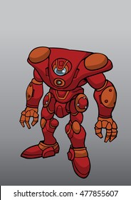 Hand draw of Giant robot preparing for fight