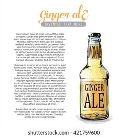Hand draw of ginger ale. Vector illustration..