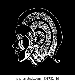 hand draw girl's head patterns in the style of zentangle, Doodle can be used as a logo on banners, flyers, posters, printing on T-shirts